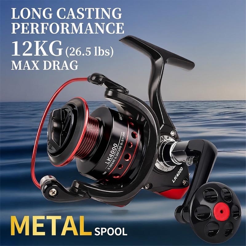 Fishing Boat Steering Wheel - Całkowicie metalowy kołowrotek spinningowy, wytrzymały metalowy